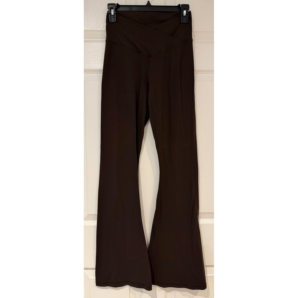 Aerie OFFLINE Real Me Crossover Flare Leggings Brown High Rise Loungewear